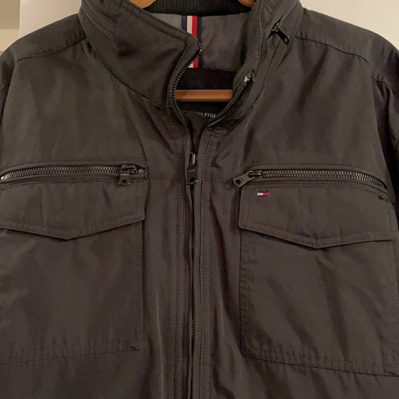 Tommy Hilfiger Xxl black heavy waist length zipper hood jacket - Picture 2 of 8